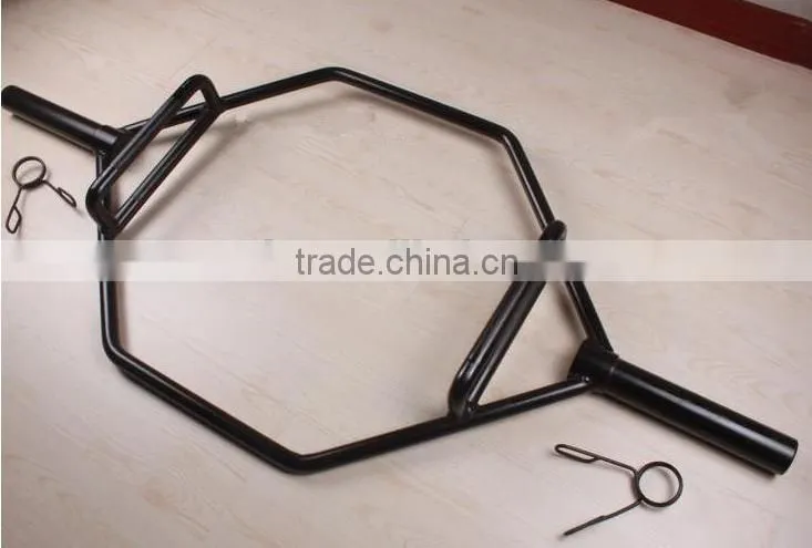 olympic black painting weightlifting hex trap bar