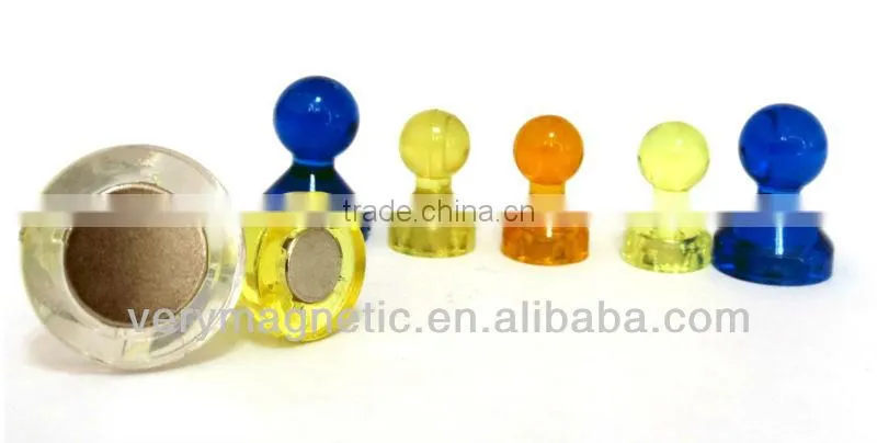 Magnetic Office Stationary Whiteboard PushPins With Transparent Color