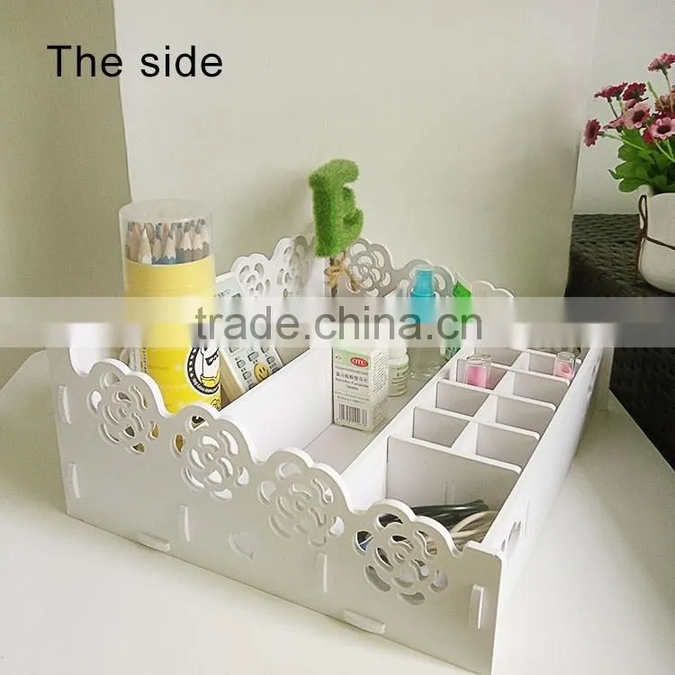 Custom detachable cosmetic laser cut wooden jewelry stoarge box with deviders