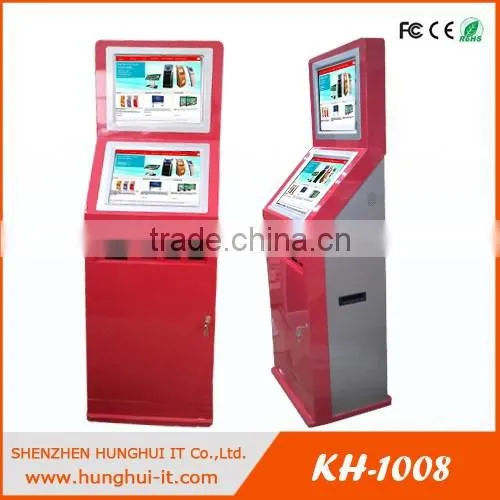 Chinese dual screen cash machine payment kiosk cash acceptor
