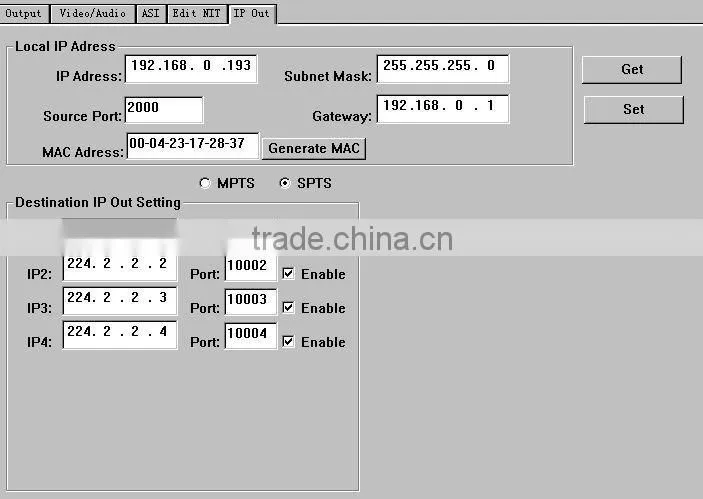 digital AES/EBU audio ip encoder (4 AES/EBU+ASI in,ASI out)