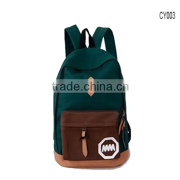 2016 new fashion promotional canvas school rucksack backpack bags