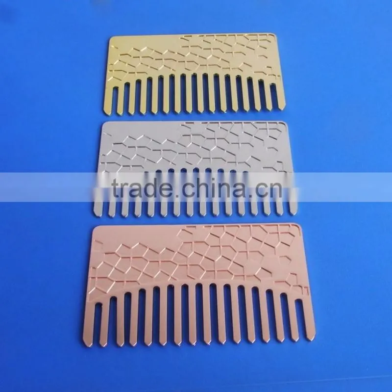 New custom rose gold credit card combs