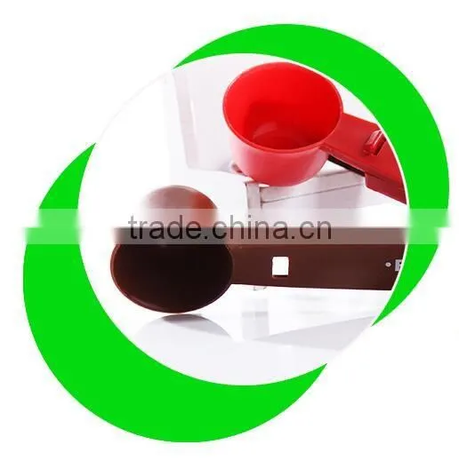 new design plastic coffee spoon with bag clip