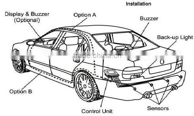 ultrasonic security an-collision car alarm parking sensor
