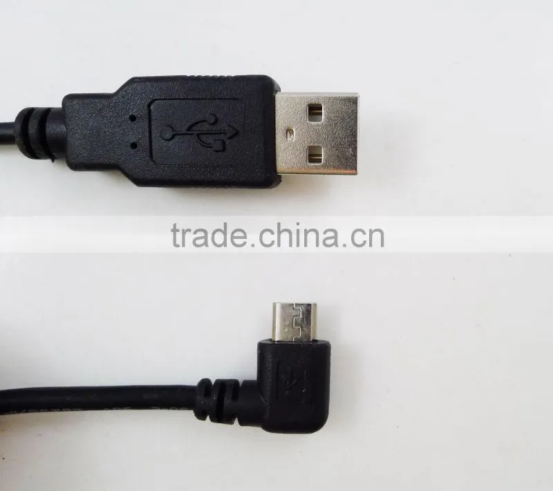 right Angle Micro USB B Male To USB Male SYNC Data converter Cable