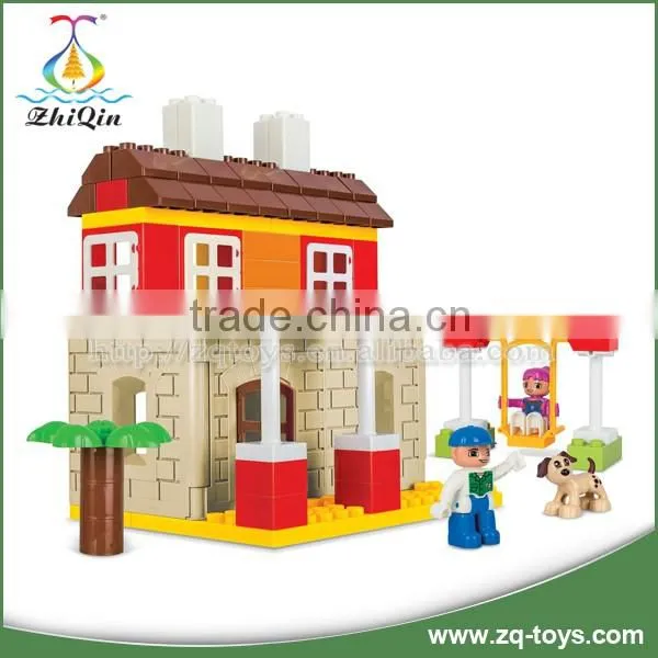 New design diy toy happy family house toy enlighten brick building toys set