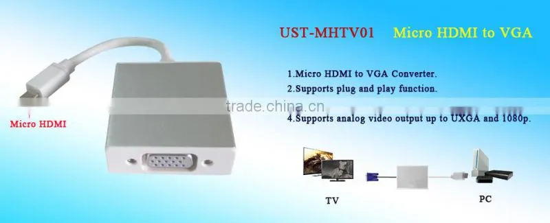 Micro HD to VGA Cable HD to VGA Adapter Male To Female 1080p HD to VGA Converter