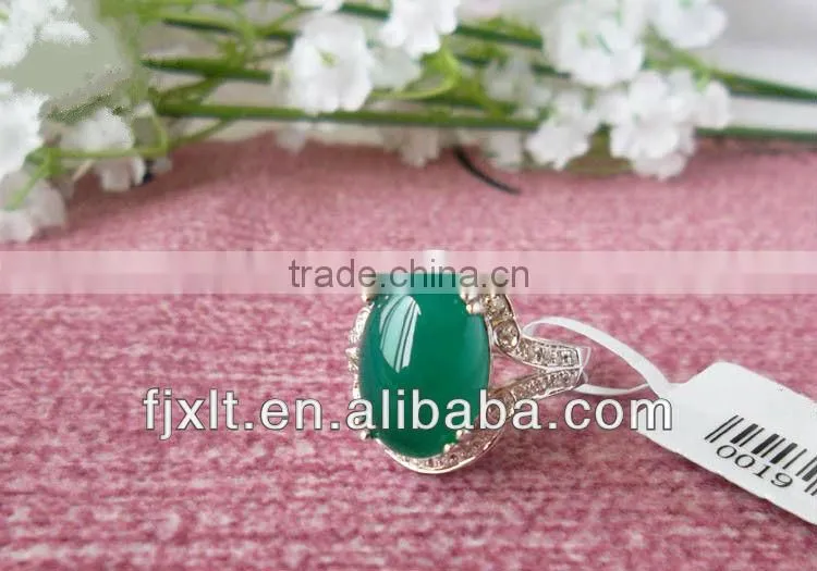 Genuine Chrysoprase 925 Sterling Silver Unique Gemstone Ring