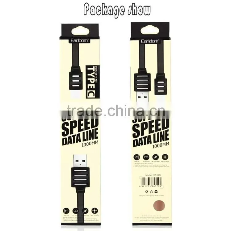2016 Colorful Fresh look Type-C to USB2.0 flat wire phone cable