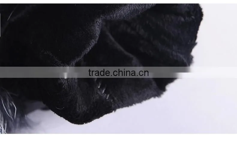 Hot Pink Lamb Leather Gloves With Fluffy Fox Fur Trim Fashion Leather Wrist Gloves