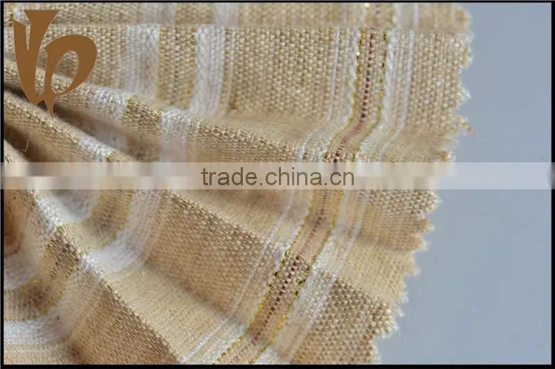 yarn dyeing linen metallic fabric with lurex with 6% polyester