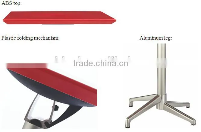 Wholesale Fashion Red plastic ABS square folding table, coffee table table (NH895)