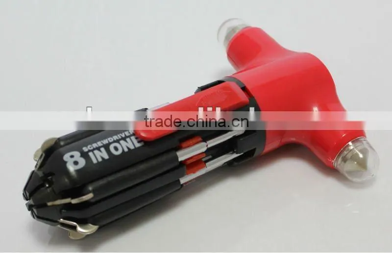 8 in 1 Screwdriver with Torch and Hammer