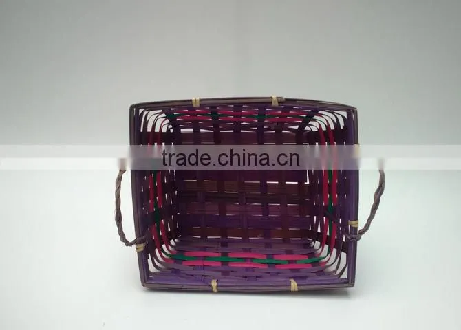 Colorful bamboo storage basket