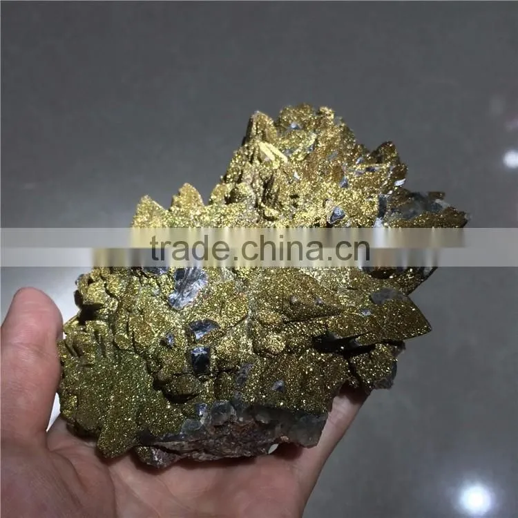 Natural Black Crystal Morion And Chalcopyrite Rough Stones