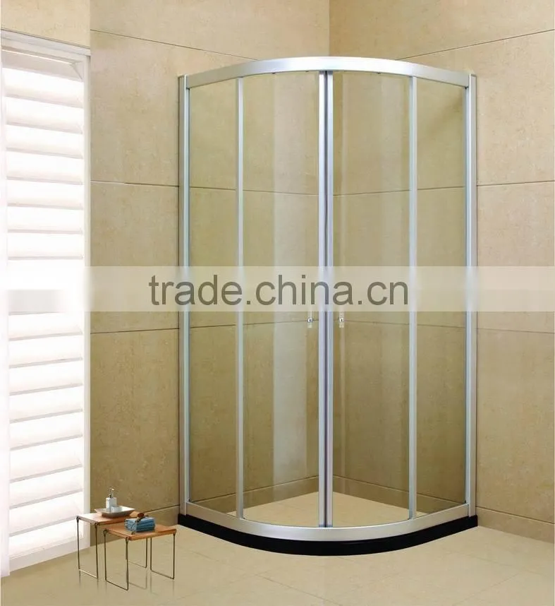Quarter Circle Bathroom Corner Shower Enclosure with Sliding Glass Door