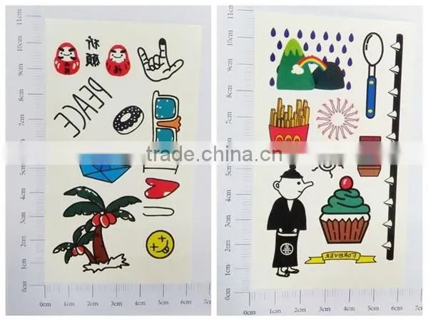 custom fashion small tattoo cute cartoon temporary tattoo holiday waterproof tattoo sticker