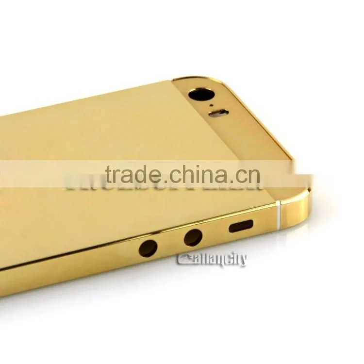 luxury 24kt gold metal rear housing for iphone 5/5s