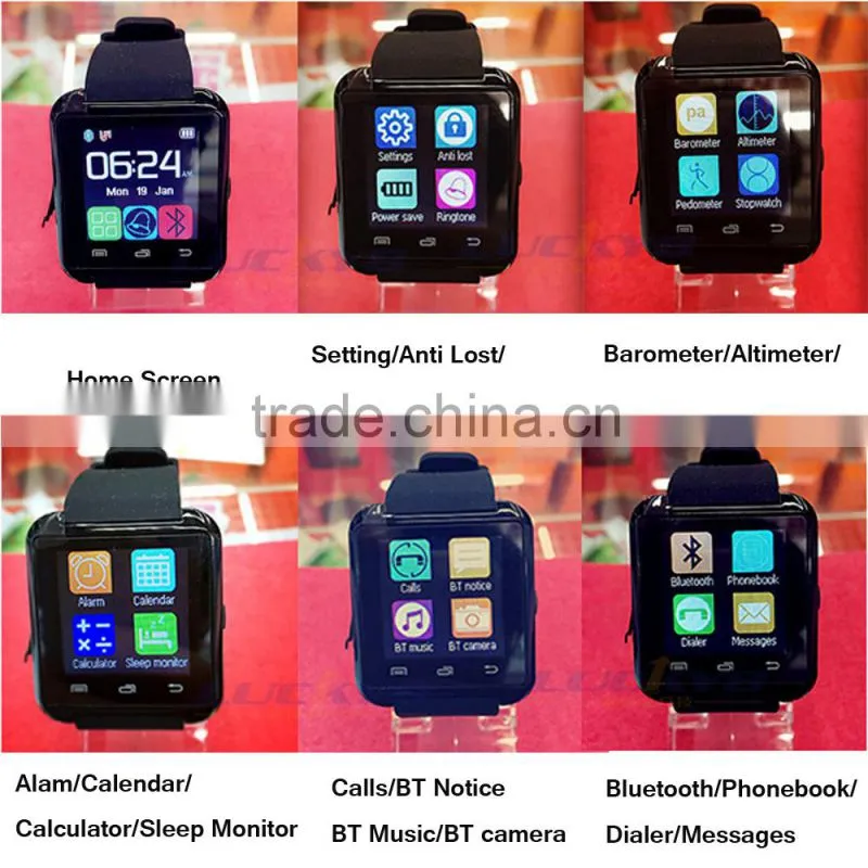 2016 Top Selling U8 Smart Watch Android Clock Wrist Watch Whatsapp Watch Phone