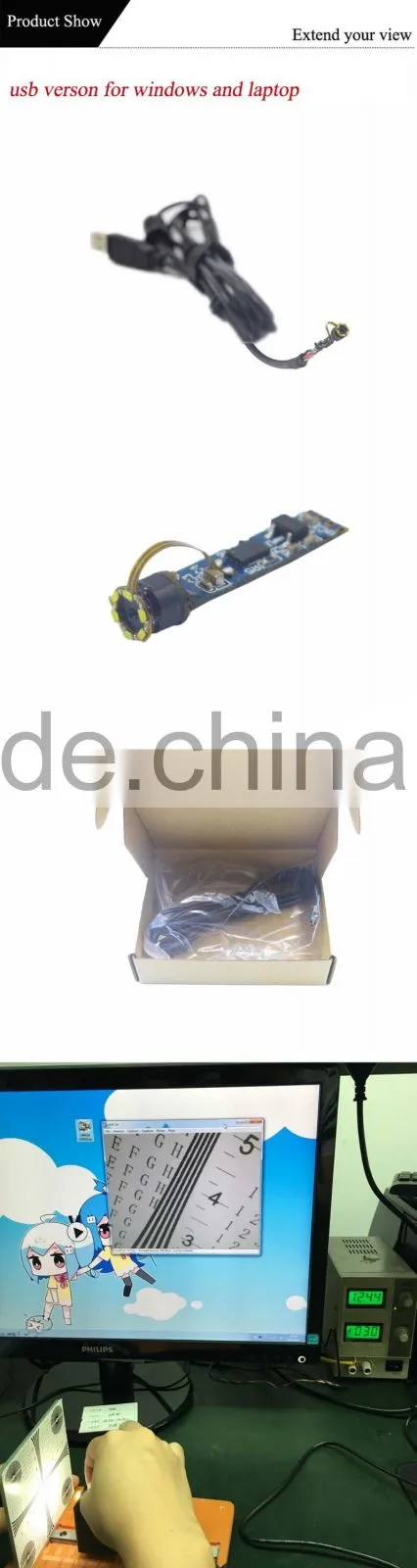 60 degree FOV 4.5mm Diameter 640*480 Pixels Cmos Sensor USB Camera Module