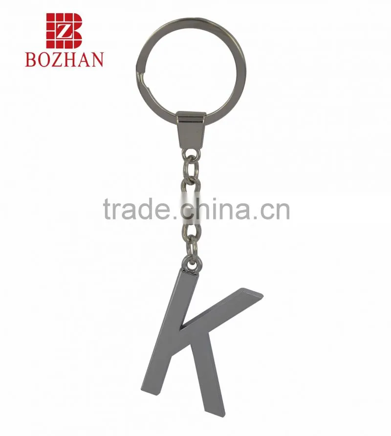 Alphabet shaped metal keychain, various sizes and colors are available