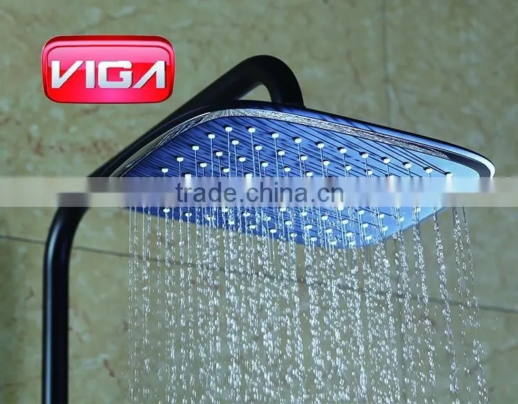 Good quality ABS rain shower head bathroom shower black shower bath set