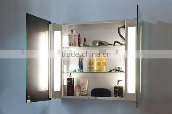 Engineering project Fluorescent Lighted bathroom cabinet with double sided mirror doors ,shaver socket ,demister pad