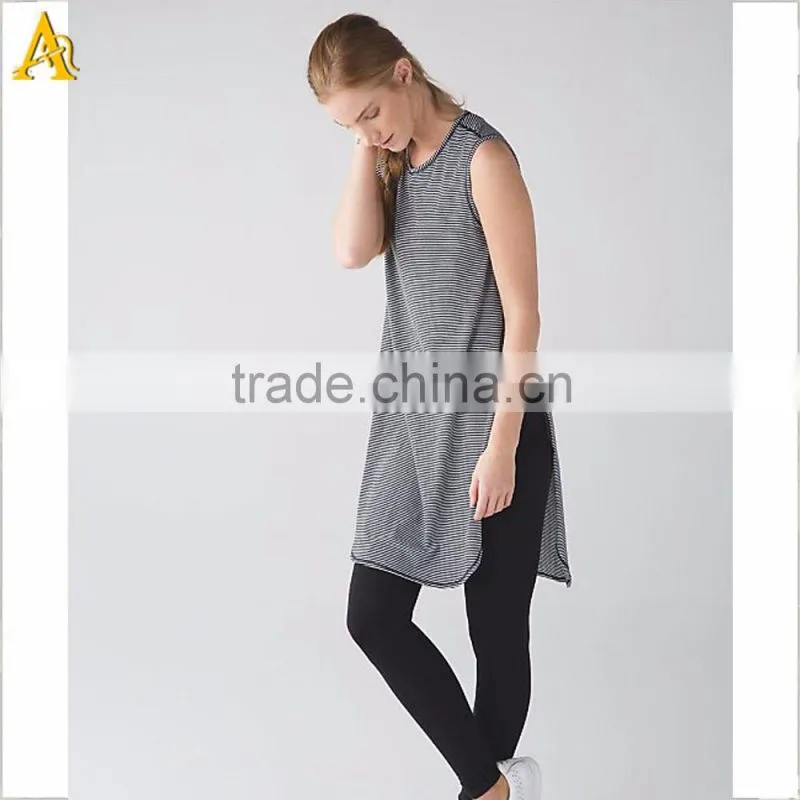 women sexy sportswear 2016 girl baby stripe long sleeve top dry fit shirt