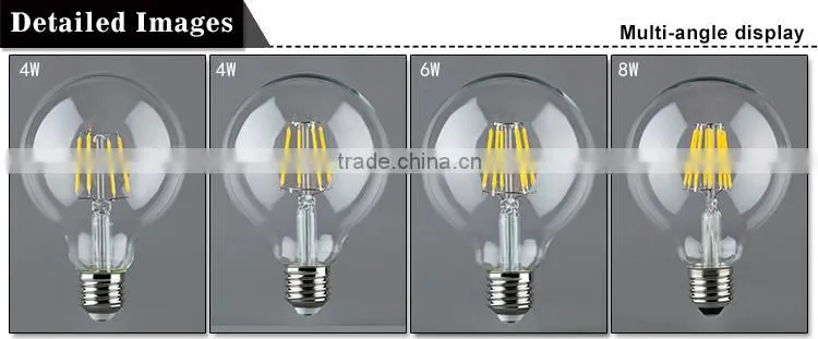 Hot G125 LED filament bulb high quality glass mask high luminou led lamp