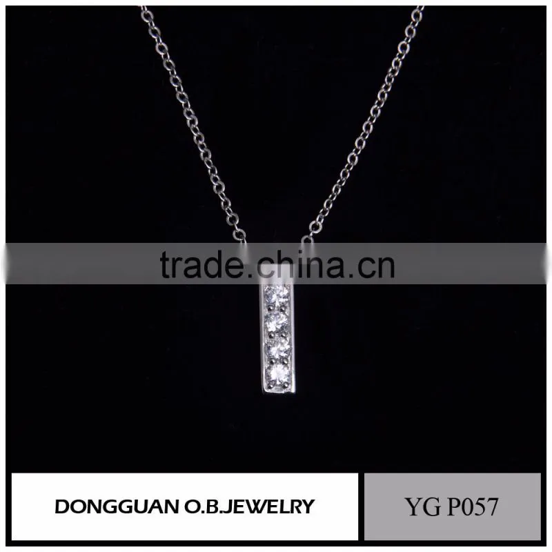 Fashion wholesale sterling silver heart necklace/crystal zircon pendant necklace