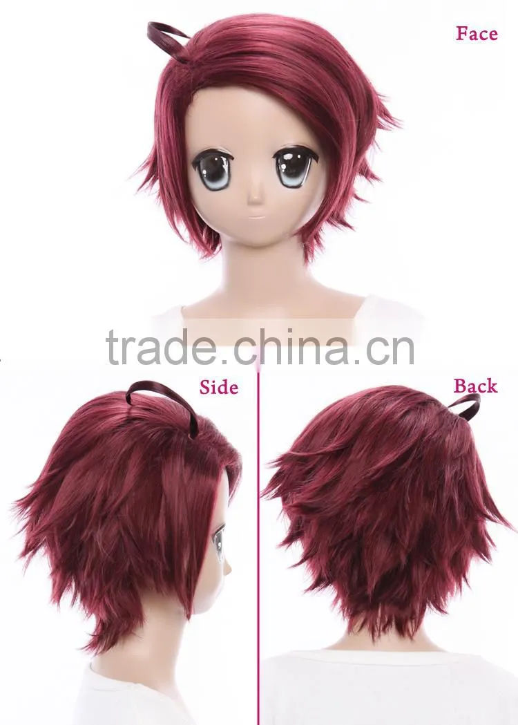New product excellent quality for Axis Powers Hetalia Roderich Edelstein dark red wig cosplay