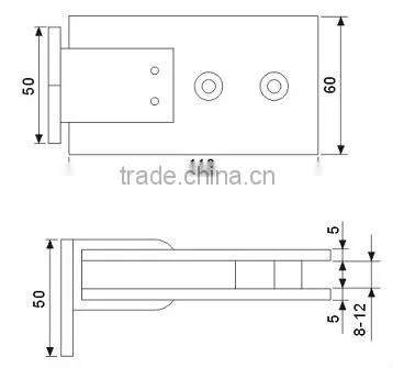 90 Degree Glass to Wall Brass Glass Hinge