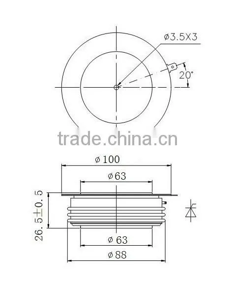 Housing package rectifier phase control thyristor for motor control