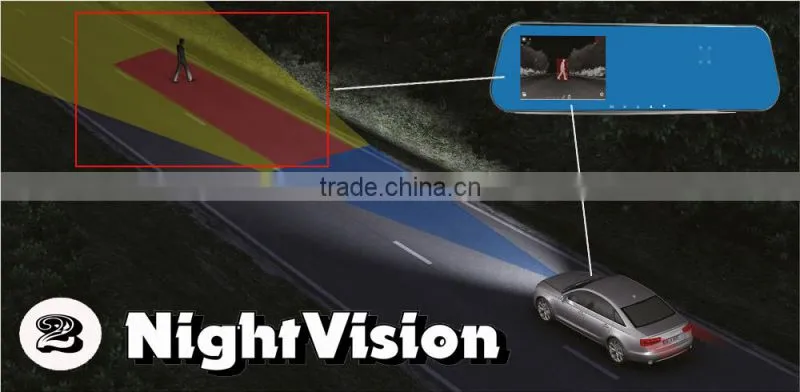 HD GPS tracking with three cameras car rearview camera