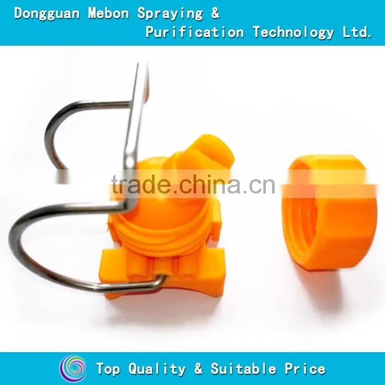 clamp nozzle for pretreatment lines,plastic full cone or flat fan clip nozzle