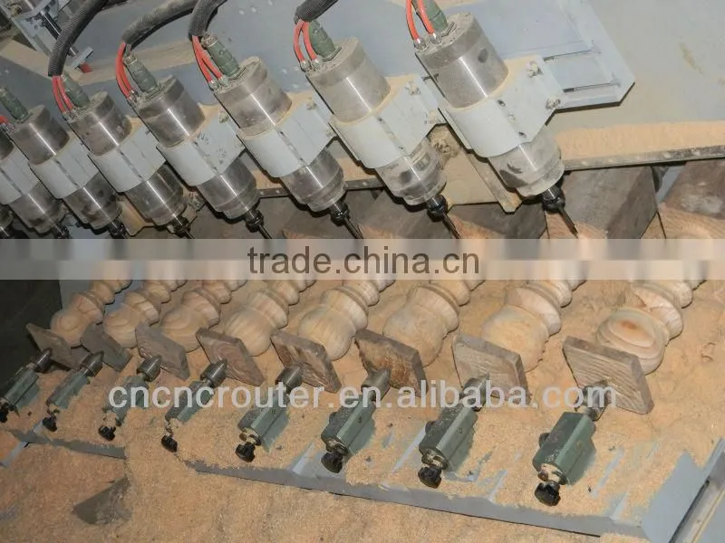 China 3D Eight Heads Multi spindle cnc router Engraving Column Diameter of Max.300mm