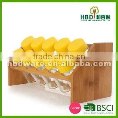 Spice jar with bamboo rack wholesale