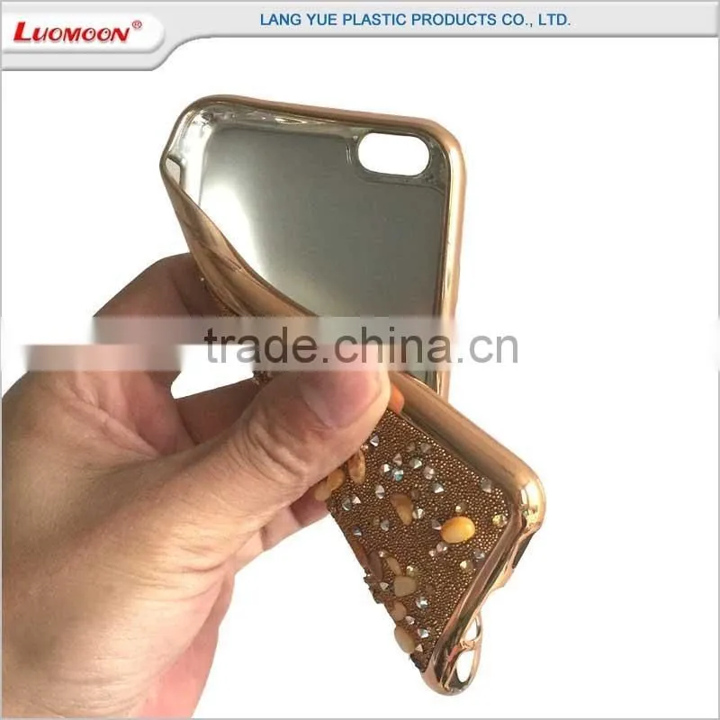 electroplating beautiful stone and diamond funky mobile cell phone case for oppo r7s r831k n1