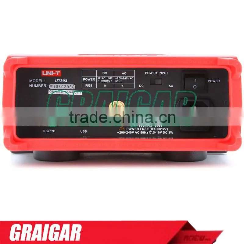 UT803 5999 Counts 100kHz True RMS Bench Type Digital Multimeter with RS232C/USB Interface, LCD Backlight Display, Data Hold