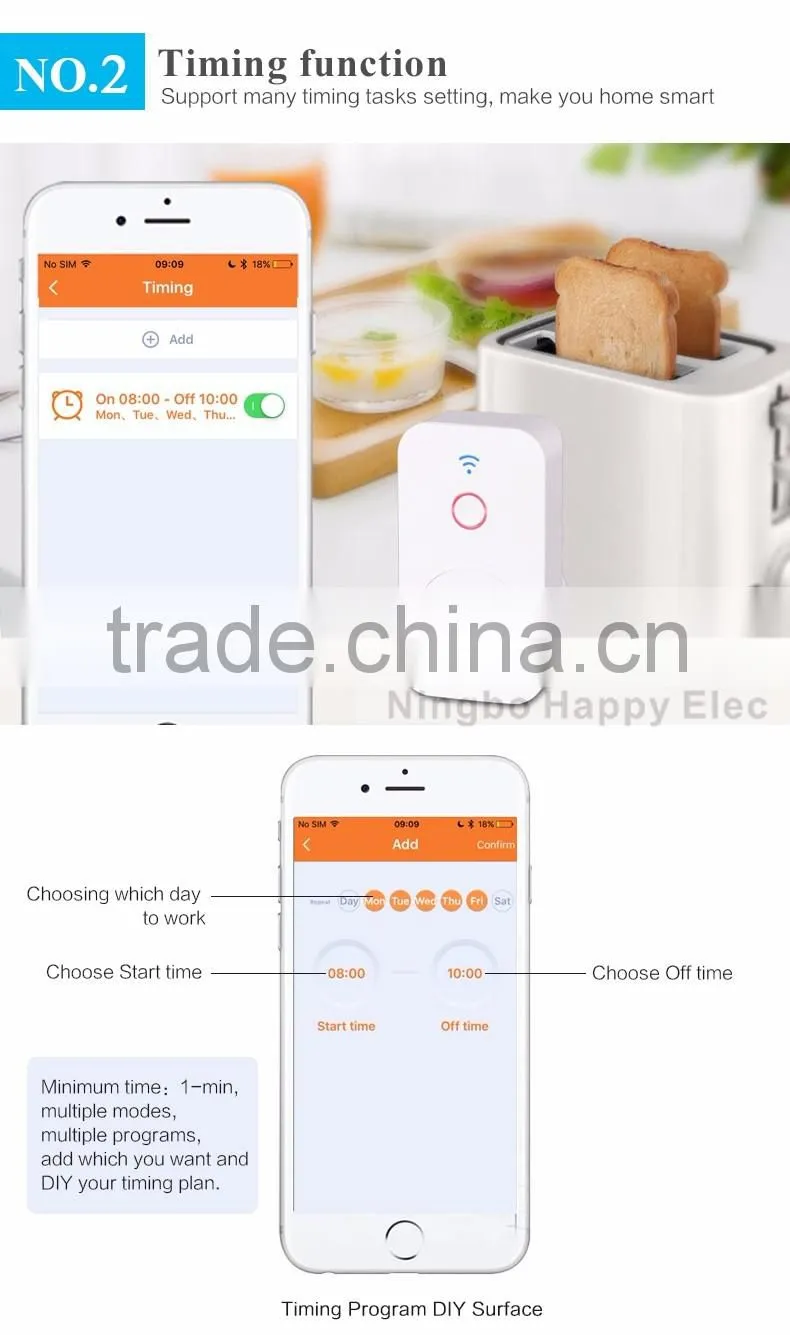 wifi/ zigbee/bluetooth plug in control light Wi-Fi smart plug wifi socket