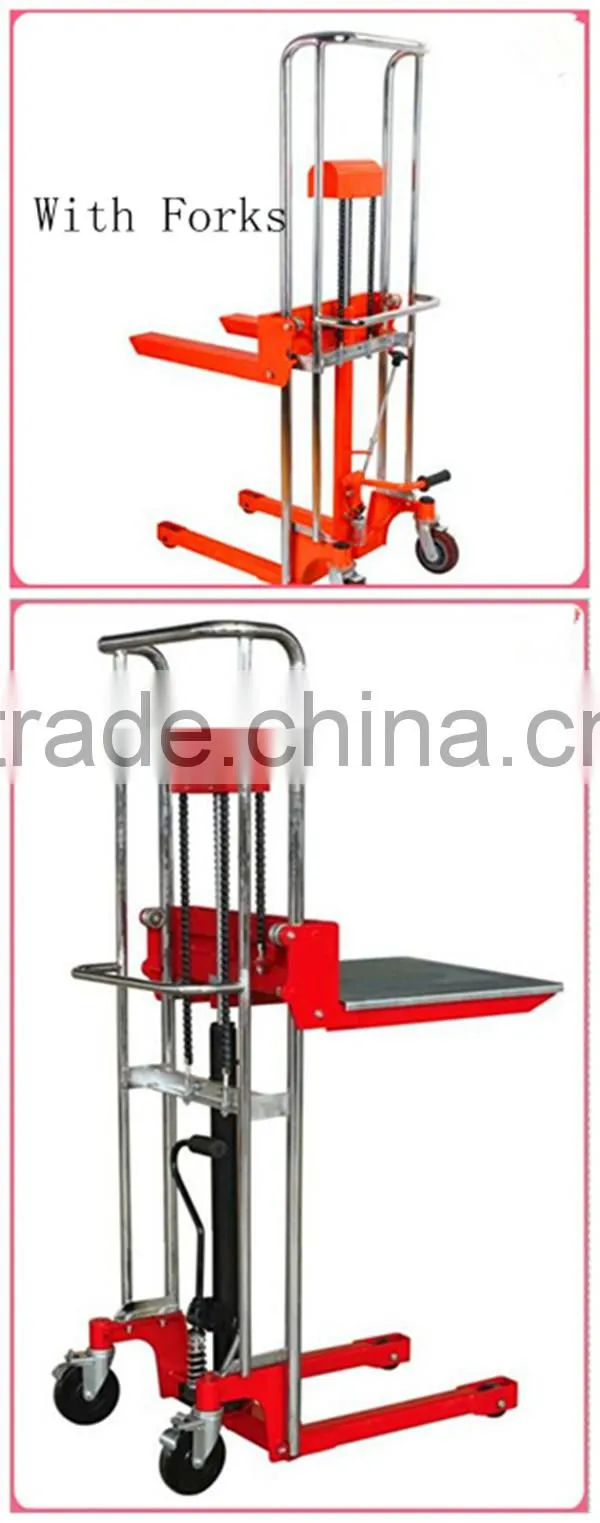 2015 SINOLIFT TF High Lift Hand Mini Stacker with Standard Platform or Optional Fixed Forks