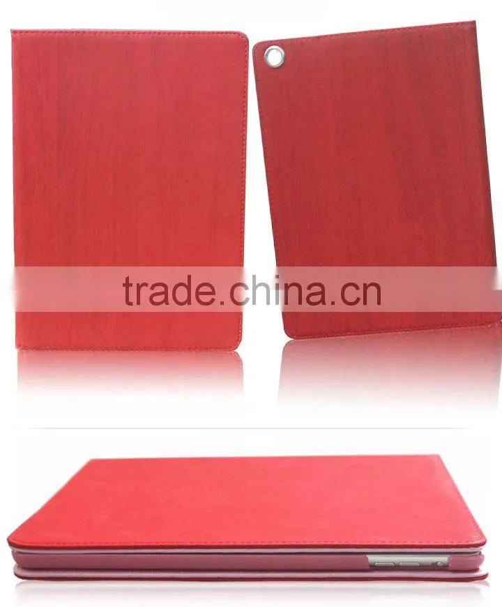 wood grain Leather Cases for apple iPad Air 2 Stand Tablet Case
