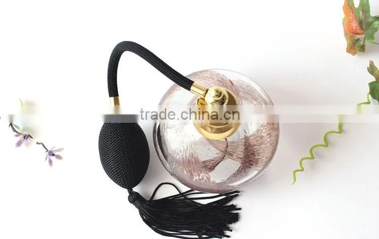 2016 Factory Wholesale High Grade Hand Blown Air Bag Pump Perfume Glass Bottle 80ml