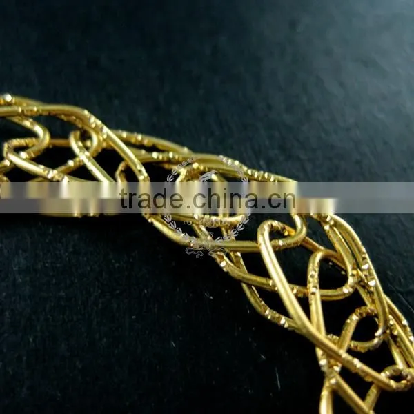 19cm raw brass faceted rhombic link fashion DIY bracelet supplies 1900078