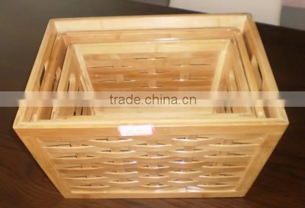 hand made 100% bamboo storage basket for home use