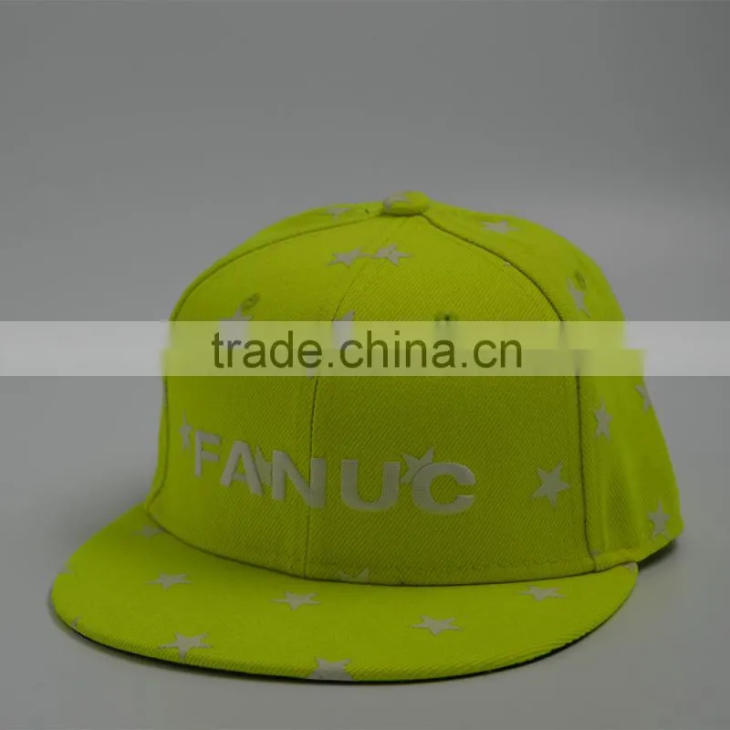 Fashion 5 panel snapback cap/hat black 3D embroidery baseball cap