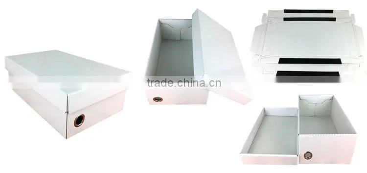 Alibaba China supplier corrugate paper white luxury folding custom shoe box