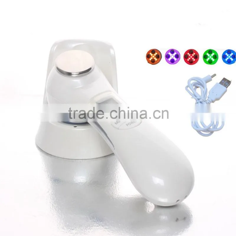 Multifunction Ultrasonic Galvanic Ion Skin Cleansing RF Skin Tighten Led Photon Facial Rejuvenation Beauty Device