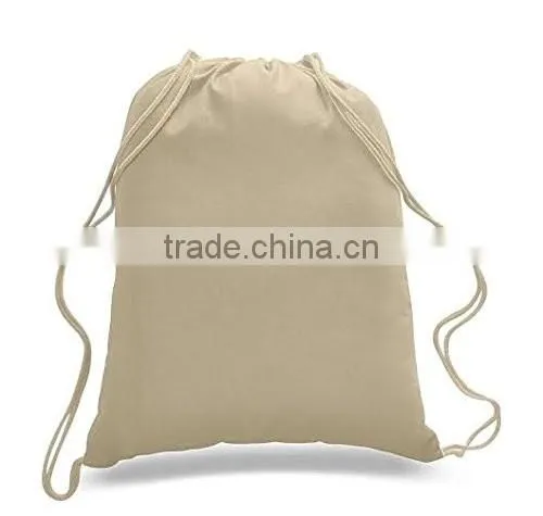 Promotion gift Blank Durable Canvas Cotton Drawstring Tote Bags